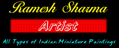 Ramesh Sharma Artist - Manufacturers & Exporters of Ethnic Indian Miniature Paintings, Contemporary Paintings, Traditional Indian Paintings, Fine Art Gallery, Prints, Paintings on Cotton, Paintings on Silk, Paintings on Canvas, Jaipur Rajasthan India